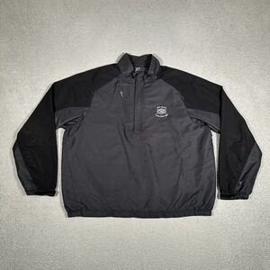 Zero Restriction Windbreaker Mens XL Black Tour Series 1/4 Zip Golf Pockets Logo